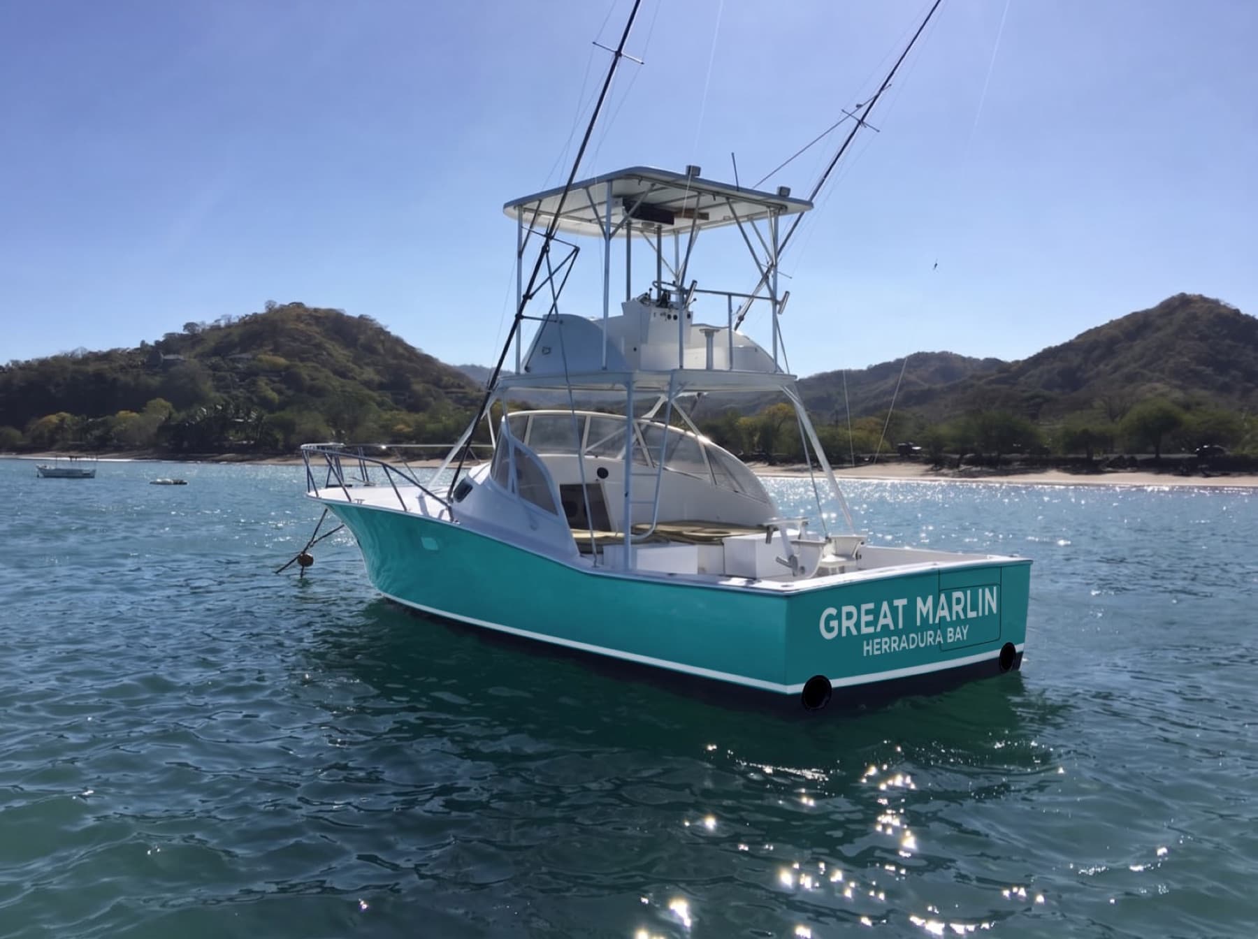 The Great Marlin sportfishing boat at anchor, Costa Rica